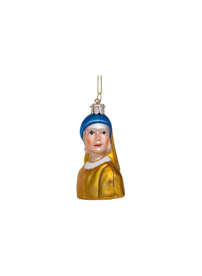 Kersthanger Girl with a Pearl Earring Vermeer H8cm