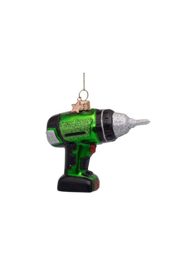 Kersthanger green drill machine H8.5cm