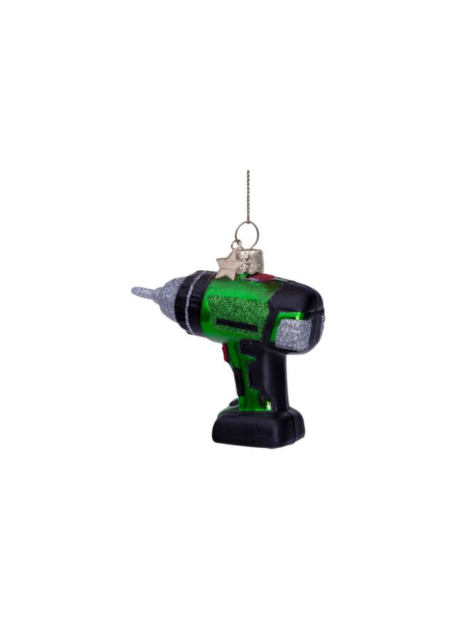 Kersthanger green drill machine H8.5cm