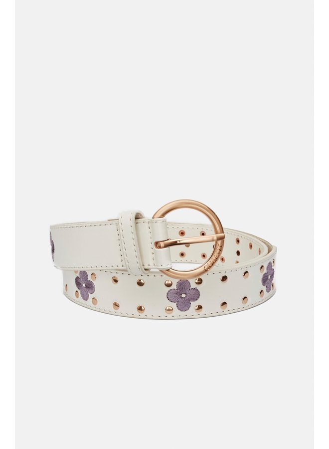 Treboli Studded Belt - Cream white/Lovender