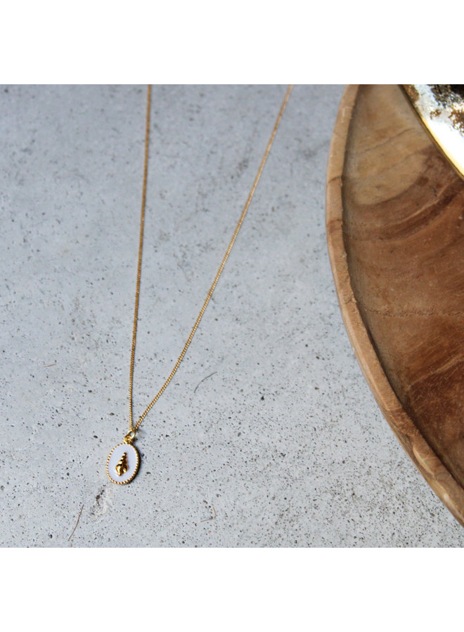 Ketting - Ovaal met gouden schelp