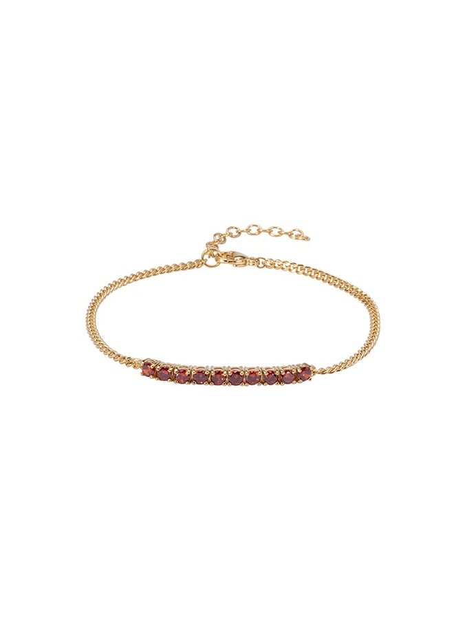 Tennis Birthstone bracelet - verguld goud