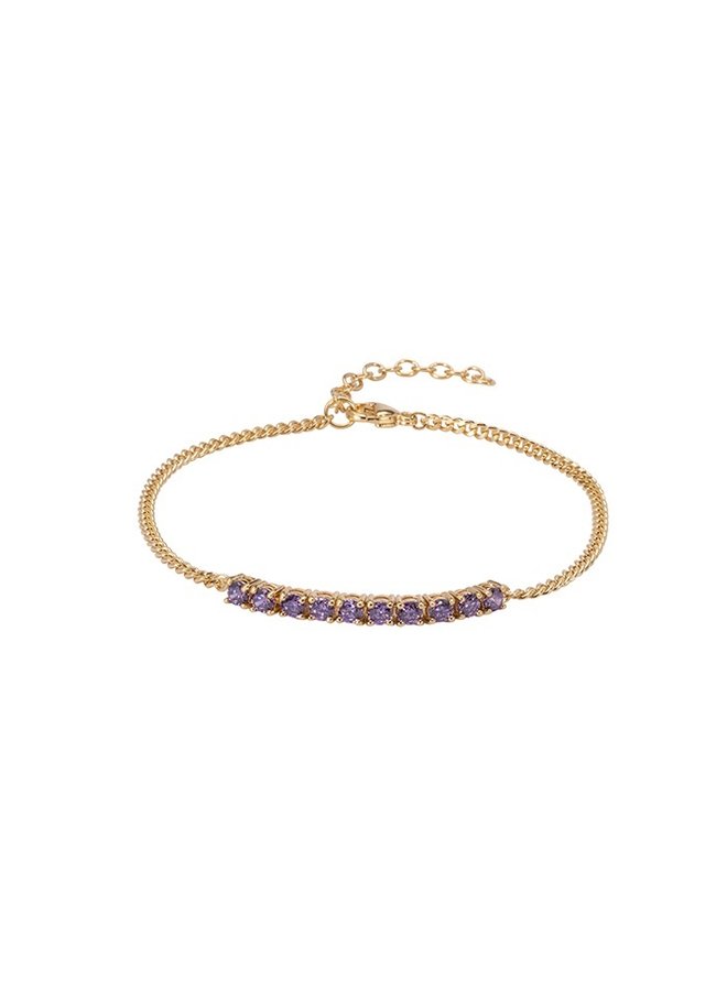 Tennis Birthstone bracelet - verguld goud