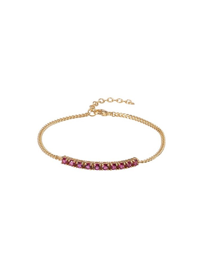 Tennis Birthstone bracelet - verguld goud