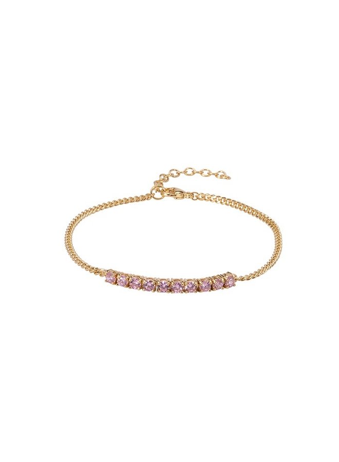 Tennis Birthstone bracelet - verguld goud