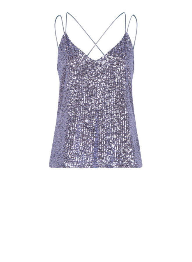 D6Obu Sequins Singlet - Amethyst