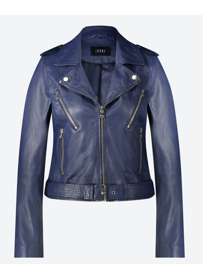 Moss Jacket Leather - Marine Blue