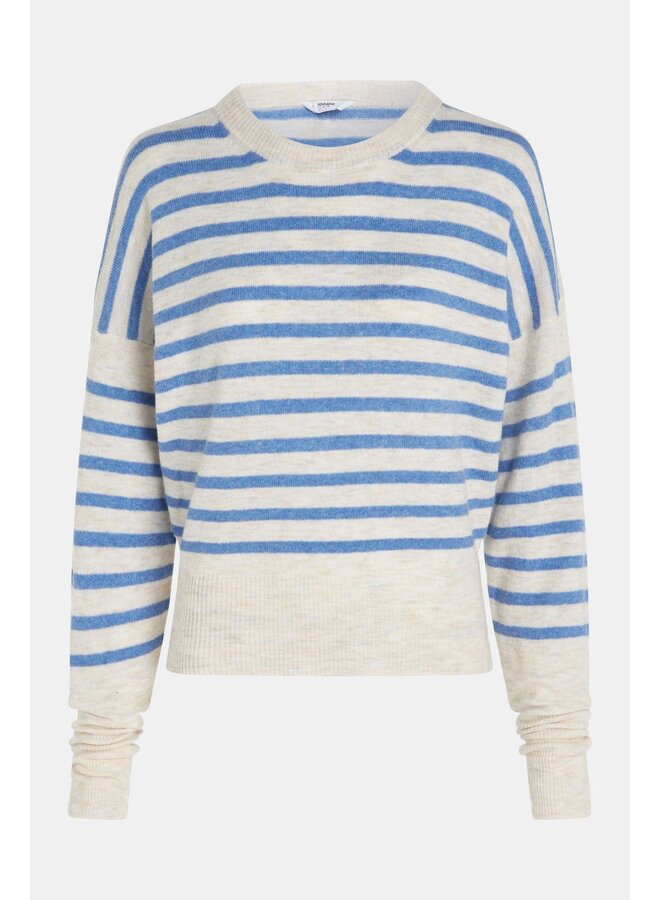 W23B226 Jumper Stripe - Ecru/Blue