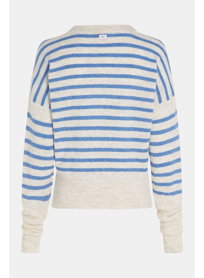 W23B226 Jumper Stripe - Ecru/Blue