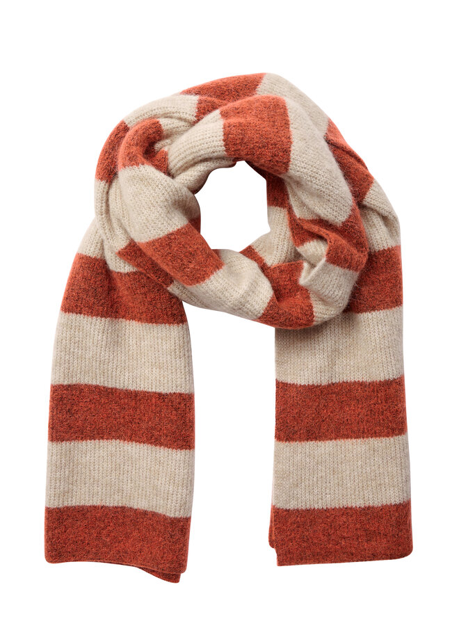 MMthora Stripe knit scarf - Burnt Ochre