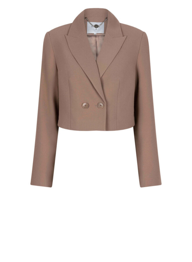 D6Malachi Cropped Blazer - Pure Taupe