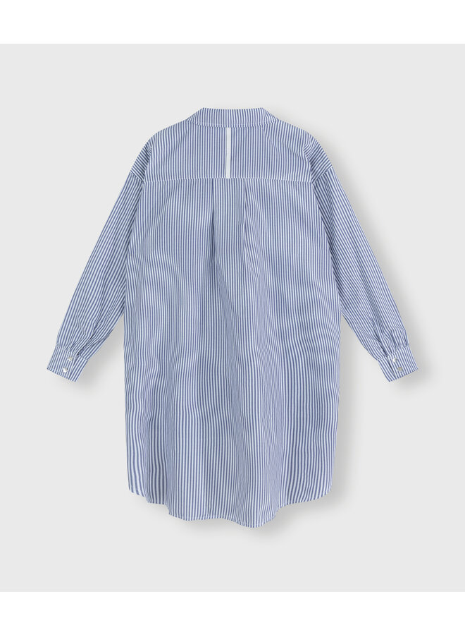 20-407-3204 Oversized shirt stripes -  White/blue