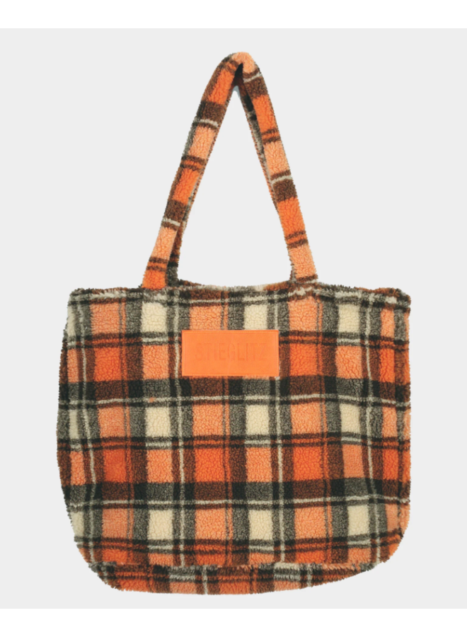 Check Teddy Bag - Orange