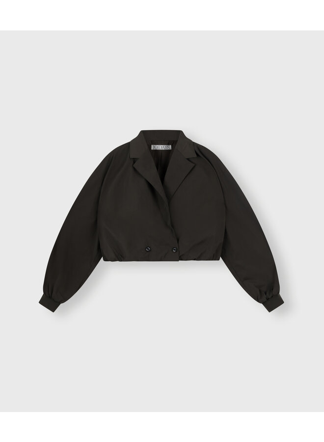 20-502-4201 Cropped blazer jacket - Oil grey