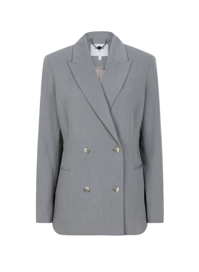 D6Frame double breasted blazer - Pure Grey