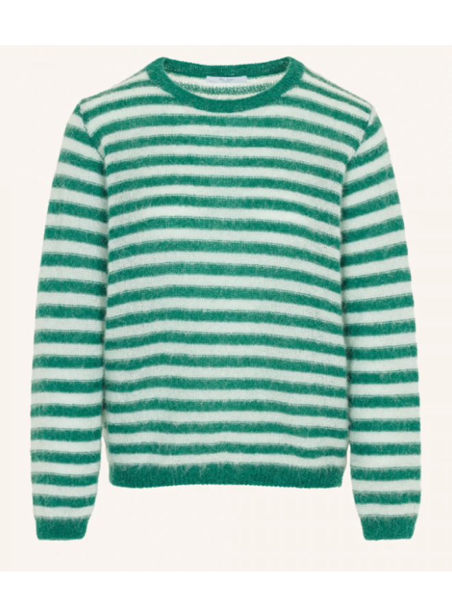 Gwen thin stripe pullover - Evergreen
