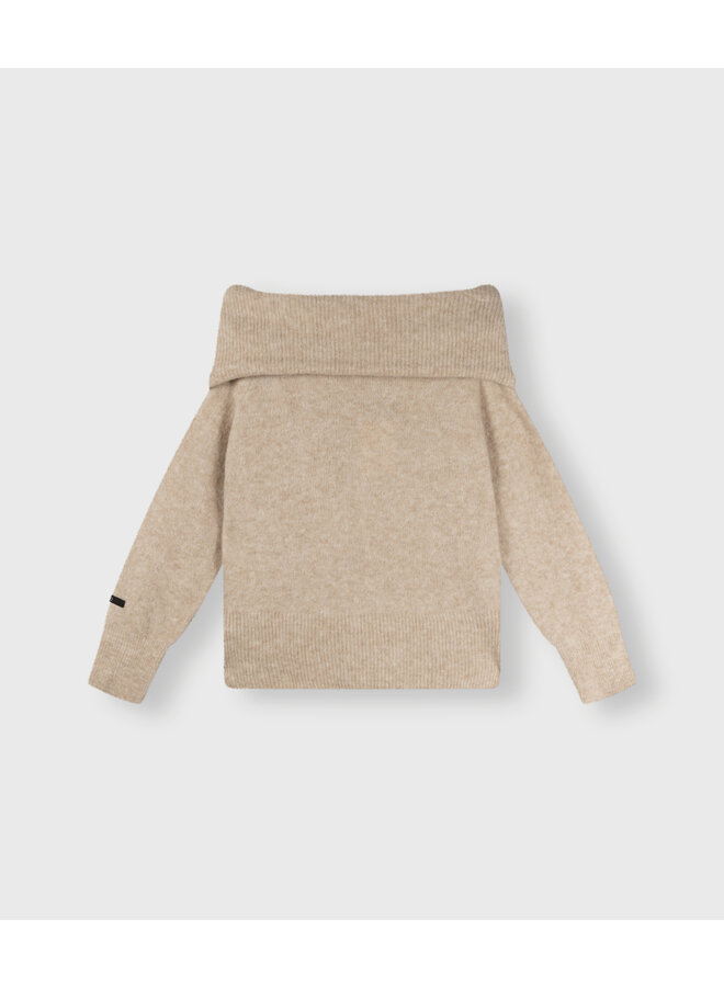 20-621-4201 Off shoulder sweater - Sepia sand