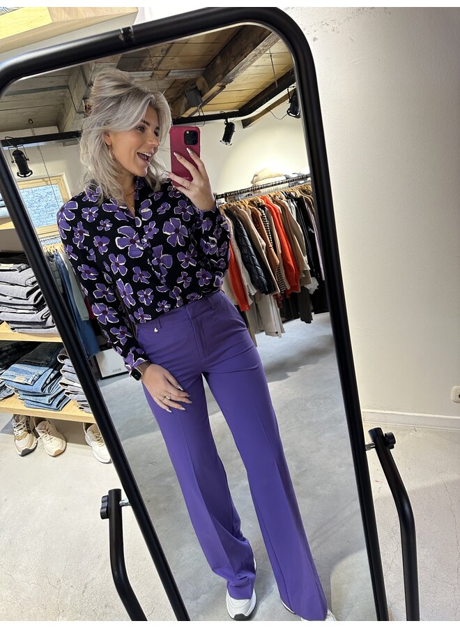 Sophia Blouse - Black/Purple Rave