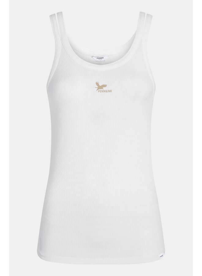 S24F1419 Singlet print - White/Sand