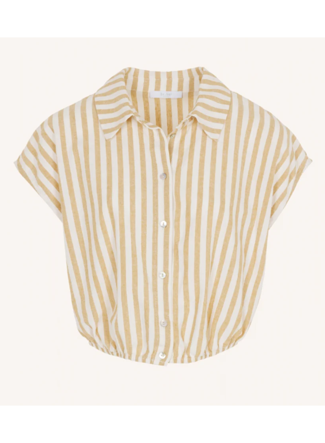 Bieke linen stripe blouse - Ochre