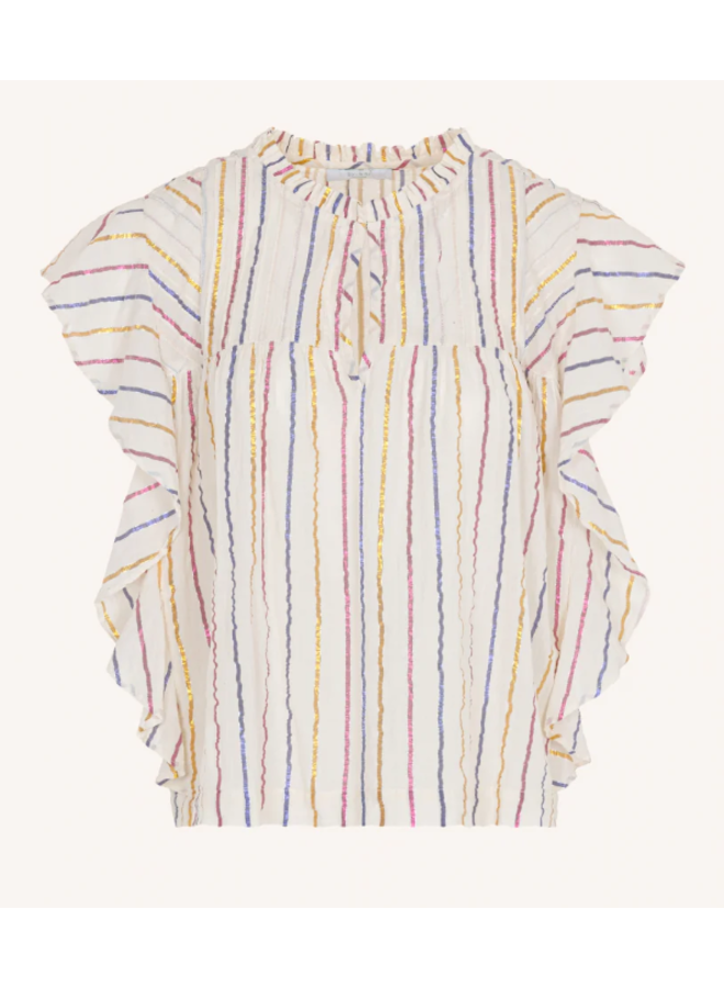 Danee la stripe blouse - Cerise