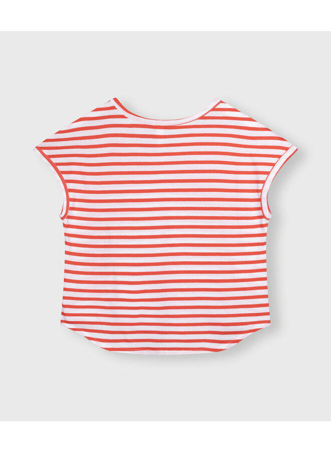 20-753-4202 Tee stripes - White/Poppy red