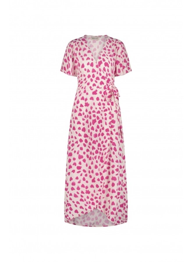 Archana Butterfly Dress - Cream White/Hot Pink