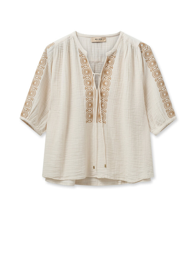 MMLora Barca Crepe Blouse - Ecru