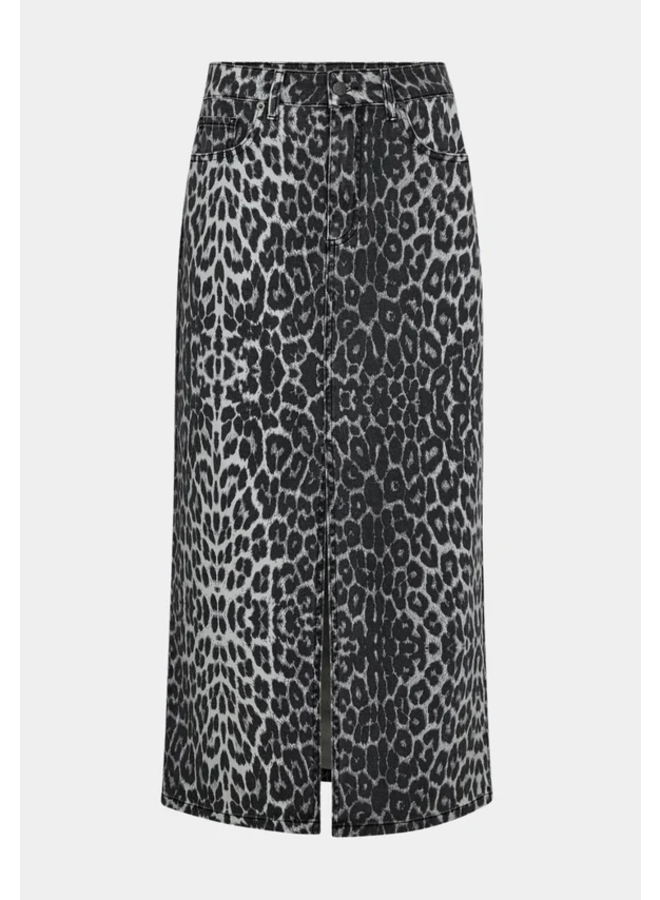 LeoCC Denim Slit Skirt - Dark Grey
