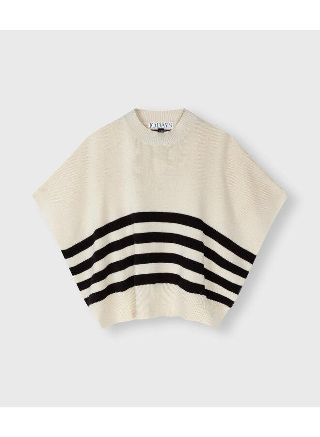 20-600-4202 Sleeveless sweater knit stripes - Light safari