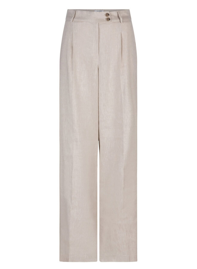 D6Zach linen wide leg pants - Whisper Chalk