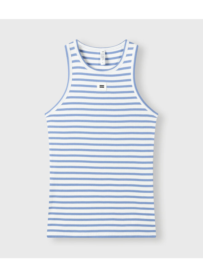 20-451-4205 Tank top stripes - ecru/blue bell