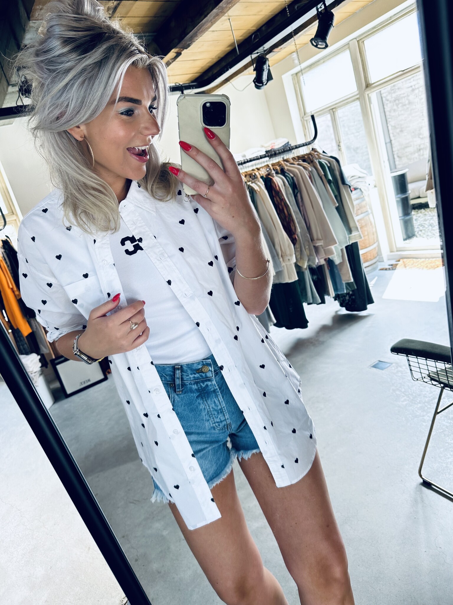 HeartCC Oversize Shirt White RIXT