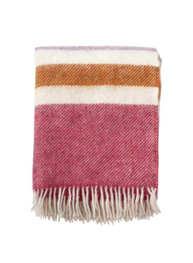 Klippan plaid met brushed Gotland wol, cerise