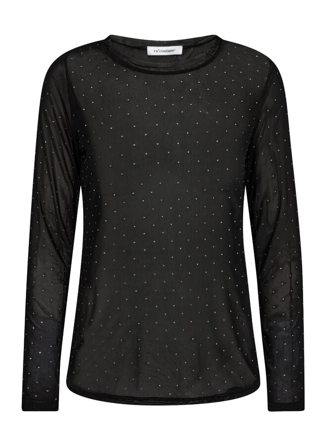 CrystalCC Mesh Blouse - Black