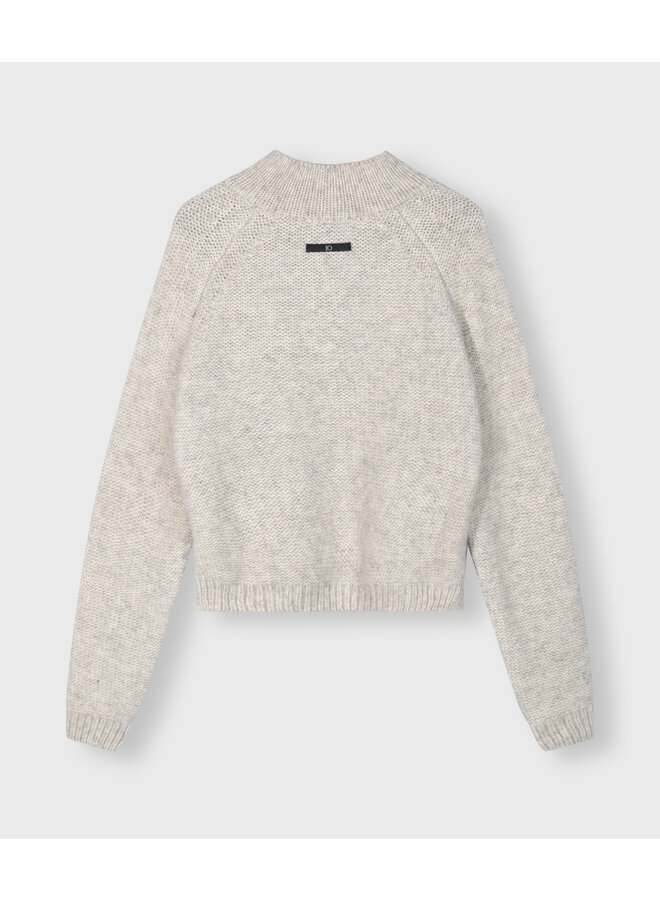 20-618-4203 Polo knit sweater - light grey melee