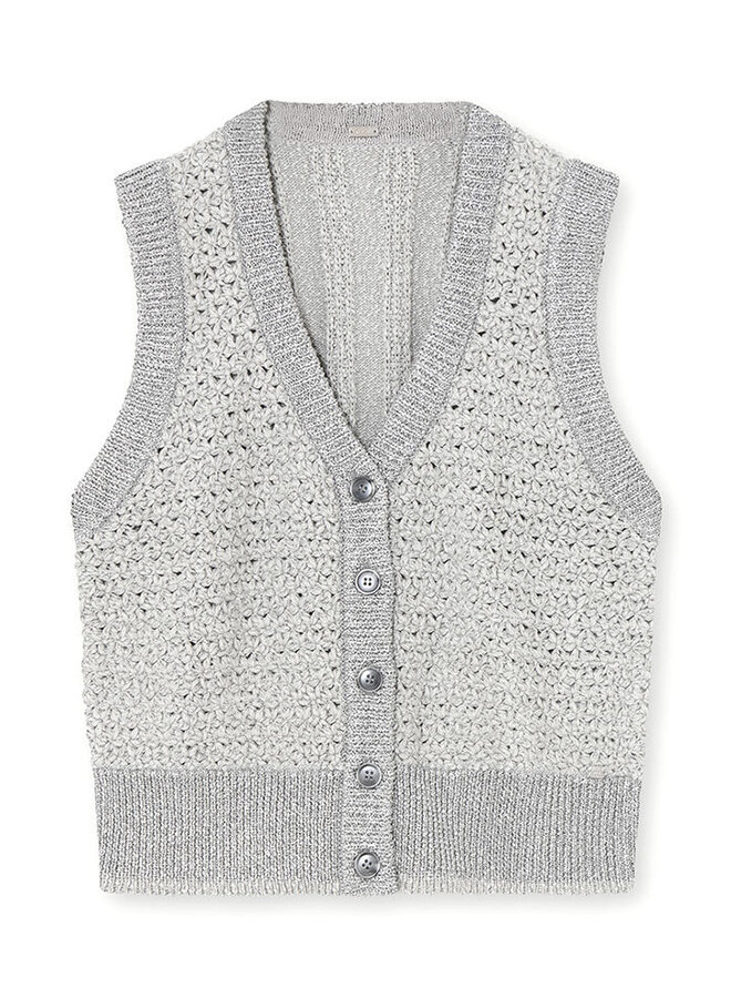 Demi, knit vest - 1424 Steel