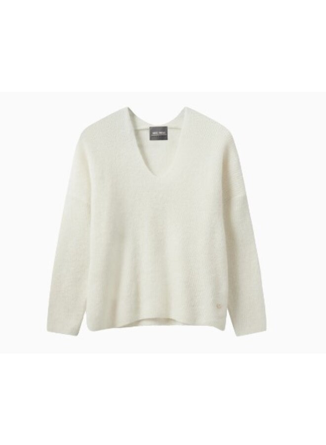 MMThora V-neck knit - ecru