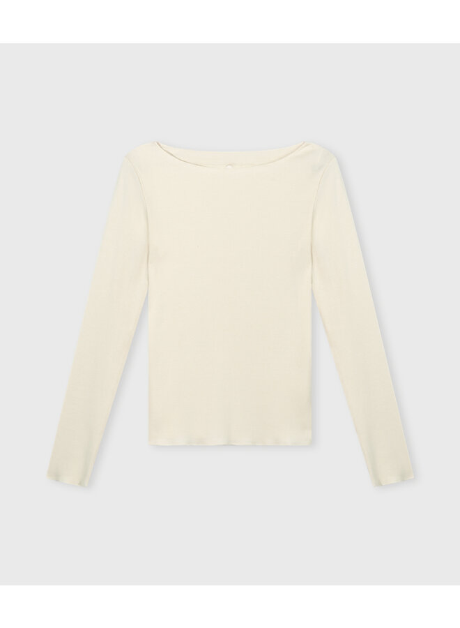 20-772-4204 Boatneck longsleeve tee - Light natural