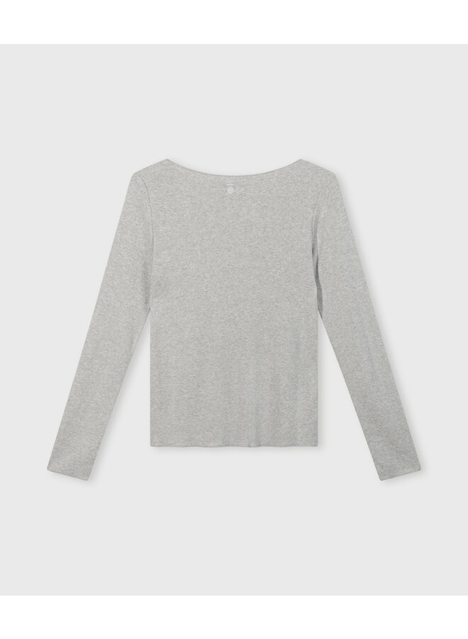 20-772-4204 Boatneck longsleeve tee - Light grey melee