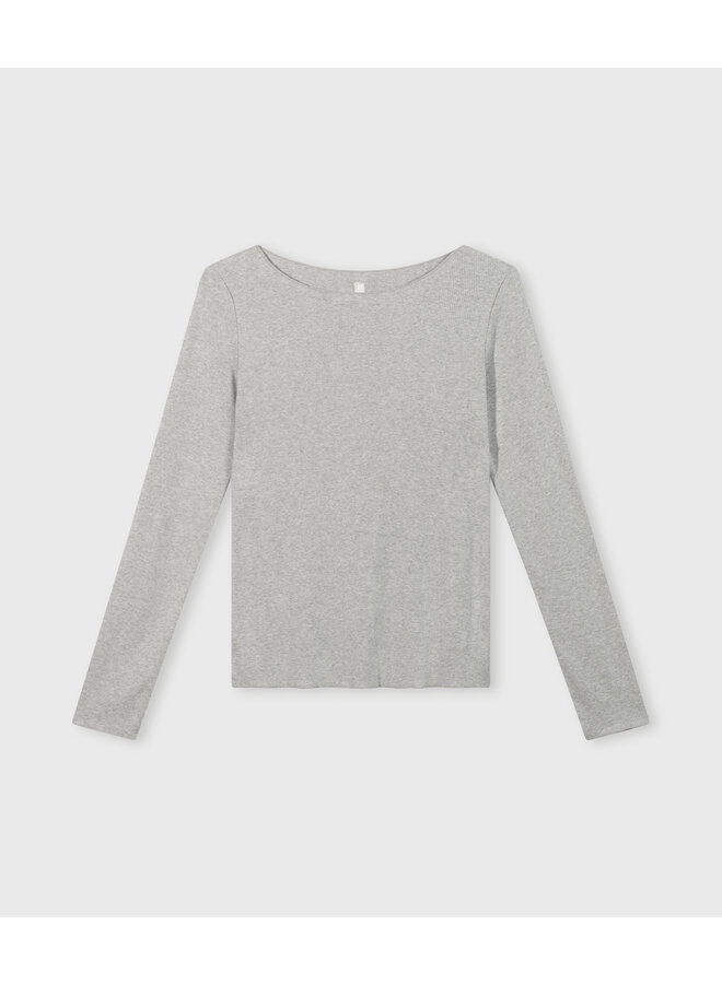 20-772-4204 Boatneck longsleeve tee - Light grey melee