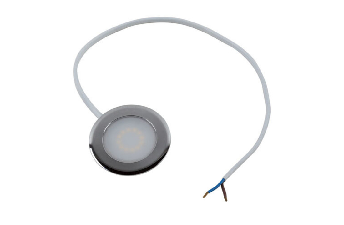 Mini 230V LED Inbouwspot Steffie - 2 watt - Chroom - 3000K- 16MM Inbouwdiepte