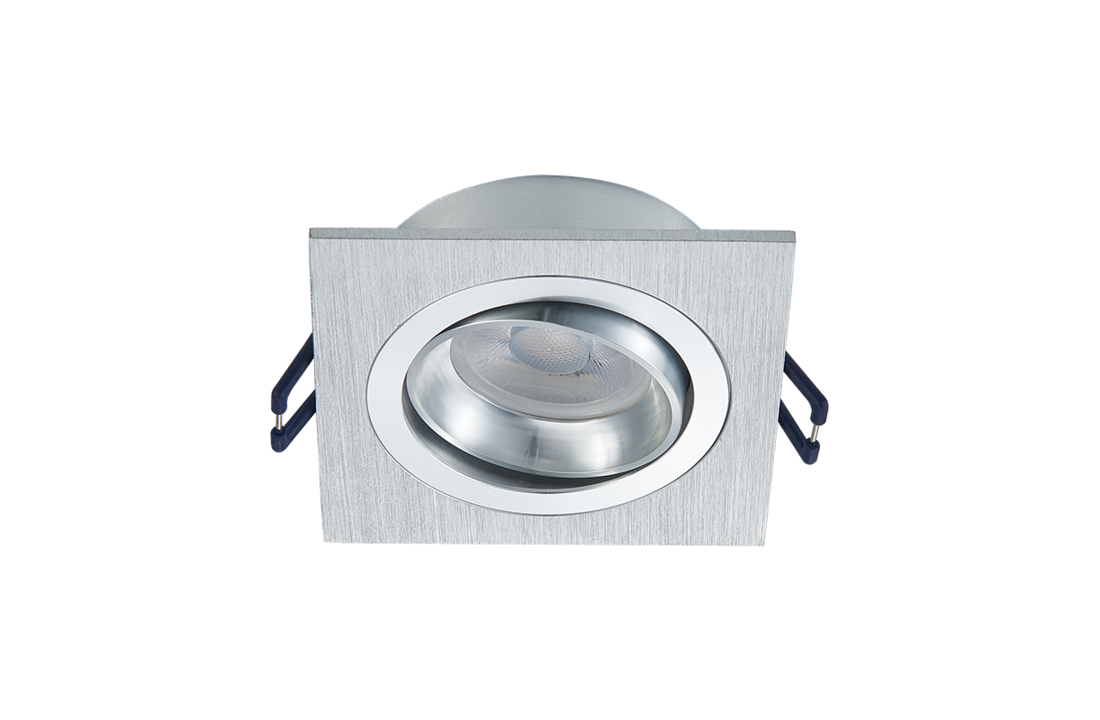 LED Inbouwspot Ceres - Vierkant - Dimbaar - Geborsteld Aluminium
