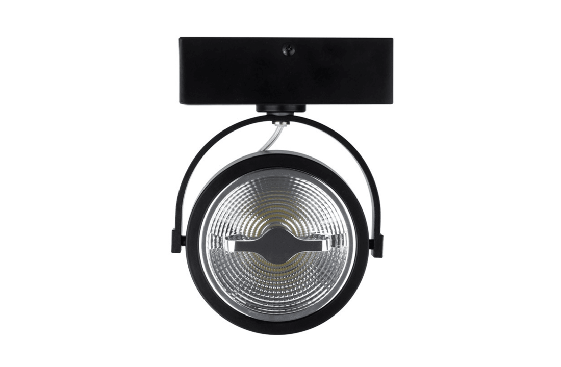 LED Opbouwspot Enkel AR111 Zwart | Incl. 1 x een Lichtbron Dim to Warm - Dimbaar