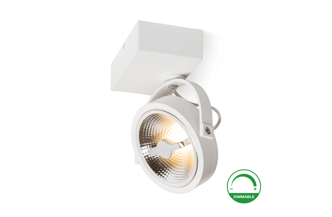 LED Opbouwspot Enkel AR111 | Incl. 1 x een Lichtbron Dim to Warm - Dimbaar