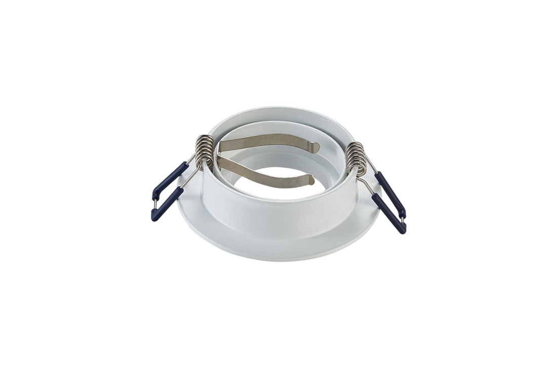 LED Spot Armatuur Eos - Luxe Design - Mat Wit - Zilveren Ring