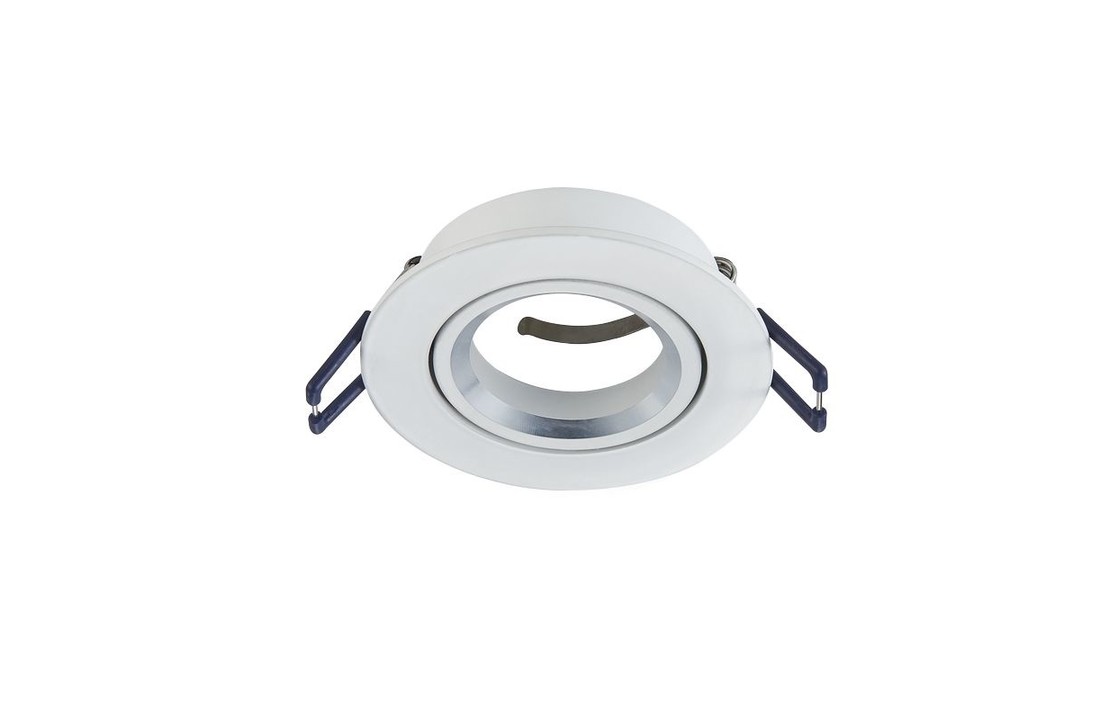 LED Spot Armatuur Eos - Luxe Design - Mat Wit - Zilveren Ring