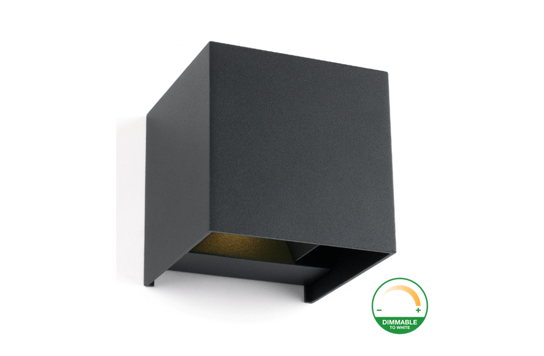 Led Wandlamp - Dim to Warm - 2 x 3 Watt - IP65 - Grijs