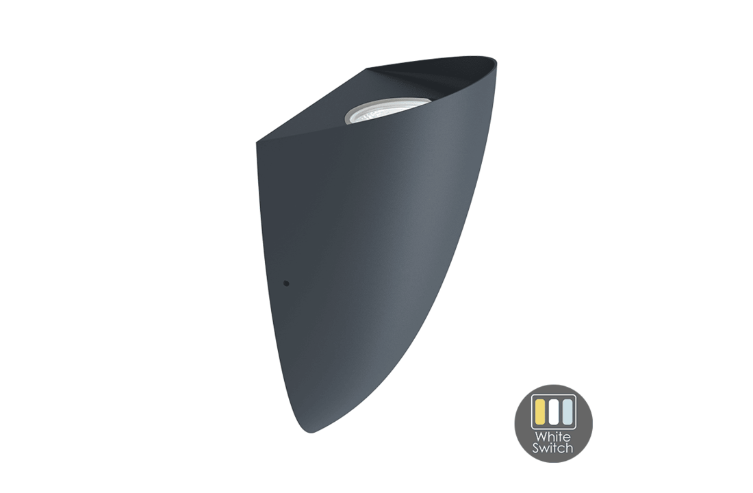 Dimbare LED Wandlamp Daphnis - Antraciet - Dimbaar - Tri - Color - IP65
