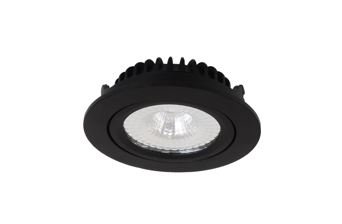 230V LED inbouwspot IP65 Balerno - Mat zwart - 5 Watt - 2700K